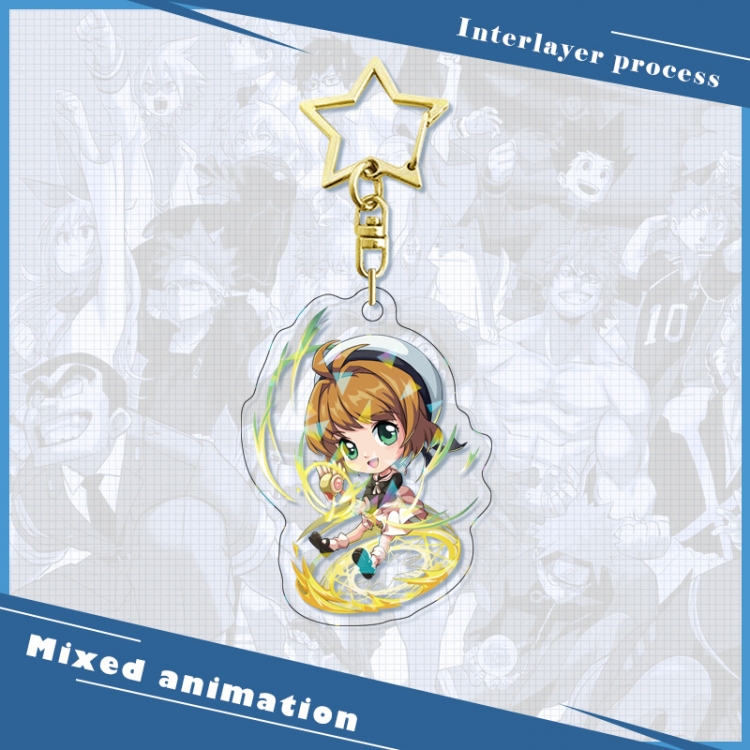 Card Captor Sakura star ring acrylic pendant bag pendant key ring price for 5 pcs