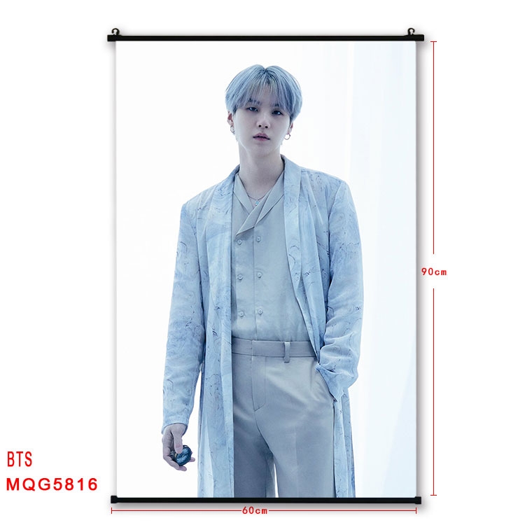 BTS Movie stars black Plastic rod Cloth painting Wall Scroll 60X90CM MQG-5816