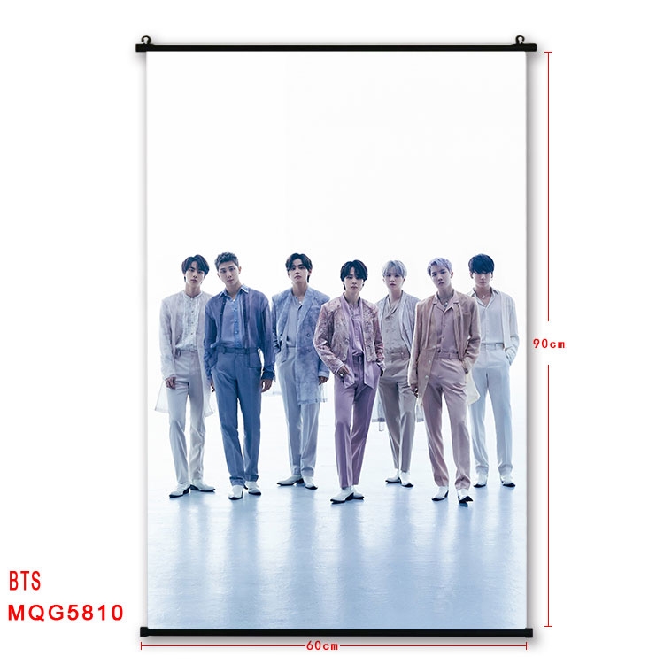 BTS Movie stars black Plastic rod Cloth painting Wall Scroll 60X90CM MQG-5810