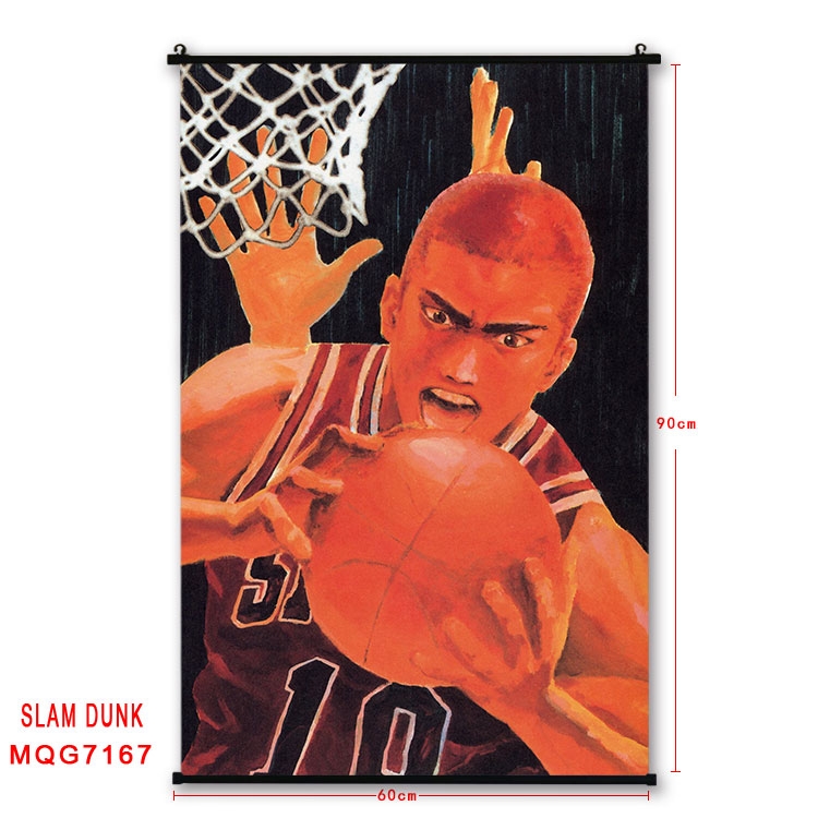 Slam Dunk Anime black Plastic rod Cloth painting Wall Scroll 60X90CM  MQG-7167