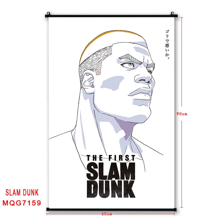 Slam Dunk Anime black Plastic rod Cloth painting Wall Scroll 60X90CM  MQG-7159