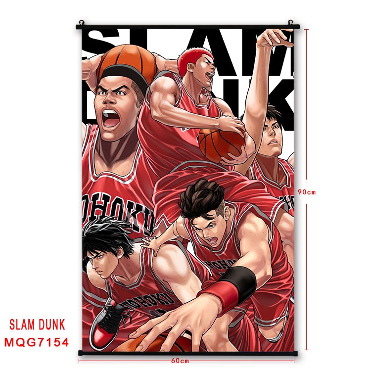 Slam Dunk Anime black Plastic rod Cloth painting Wall Scroll 60X90CM MQG-7154