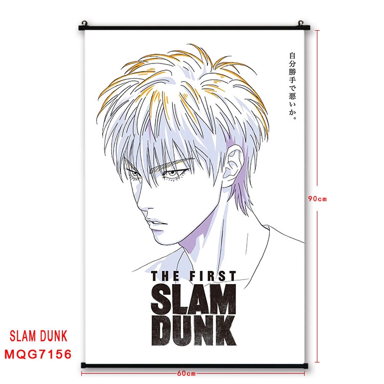 Slam Dunk Anime black Plastic rod Cloth painting Wall Scroll 60X90CM MQG-7156
