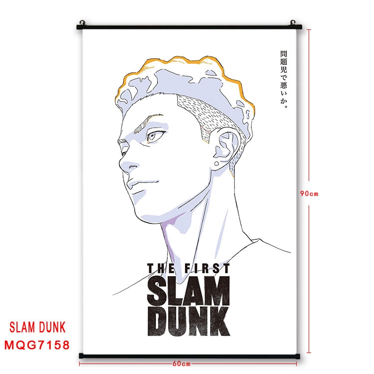Slam Dunk Anime black Plastic rod Cloth painting Wall Scroll 60X90CM  MQG-7158