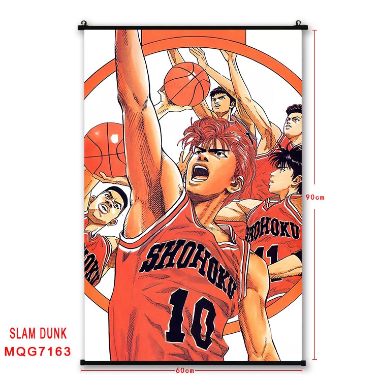 Slam Dunk Anime black Plastic rod Cloth painting Wall Scroll 60X90CM MQG-7163