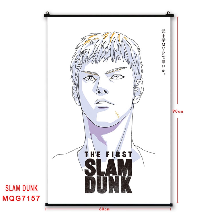 Slam Dunk Anime black Plastic rod Cloth painting Wall Scroll 60X90CM MQG-7157