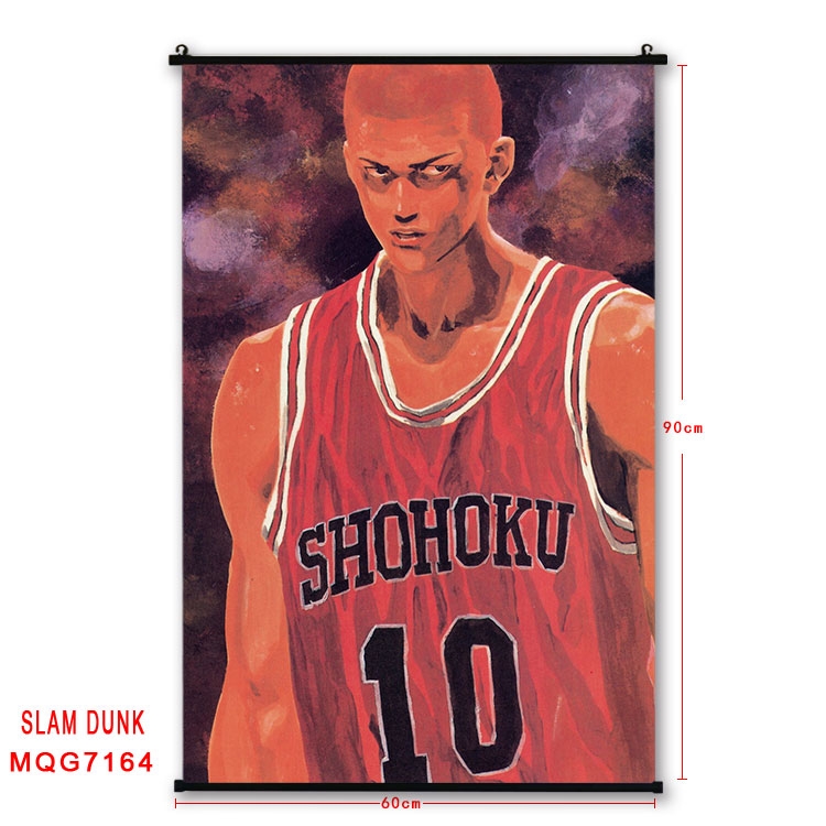 Slam Dunk Anime black Plastic rod Cloth painting Wall Scroll 60X90CM  MQG-7164