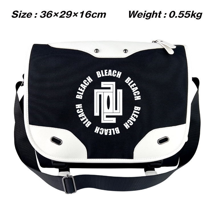 Bleach Black and white anime waterproof nylon shoulder messenger bag schoolbag 36X29X16CM