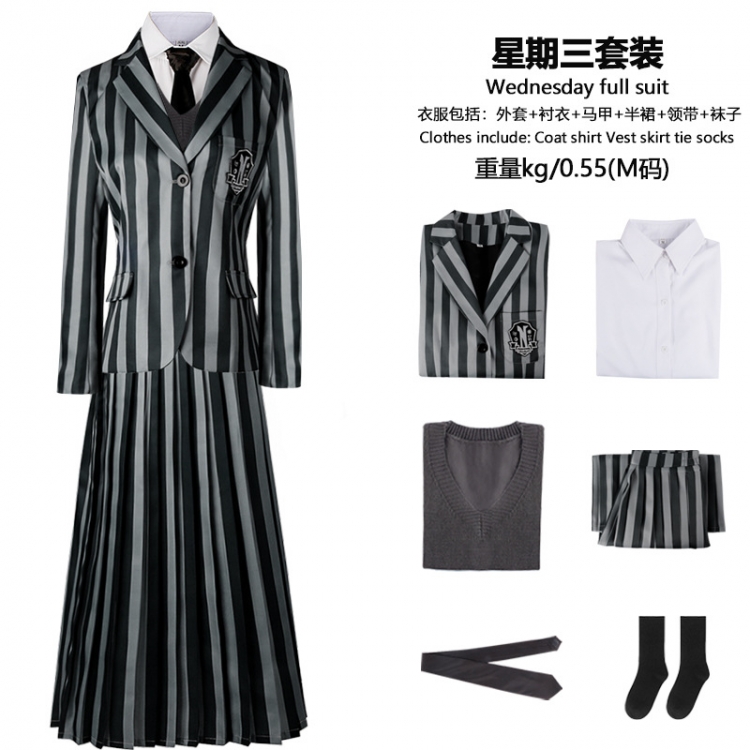 TheAddamsFamily 5-piece Halloween Wednesday Dress Print Dress Cosplay Dress  from S to 3XL price for 2 pcs