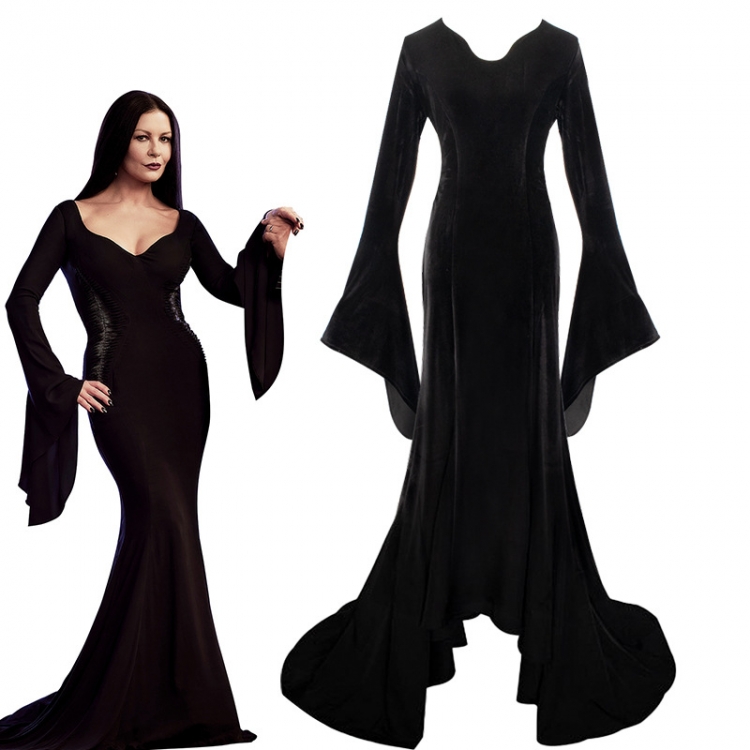 TheAddamsFamily full dress Halloween Wednesday Dress Print Dress Cosplay Dress  from S to 3XL price for 2 pcs