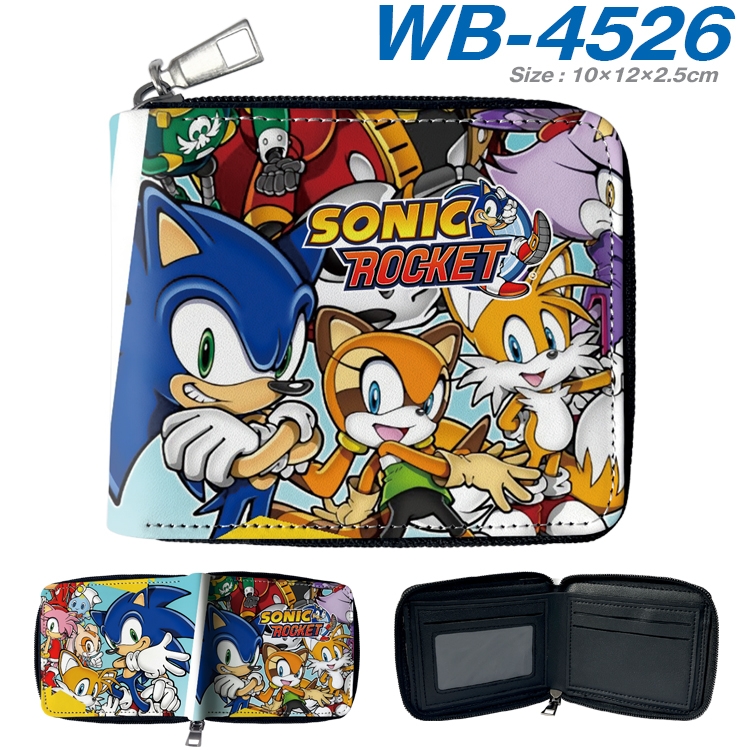 Sonic The Hedgehog Anime Full Color Short All Inclusive Zipper Wallet 10x12x2.5cm  WB-4526A