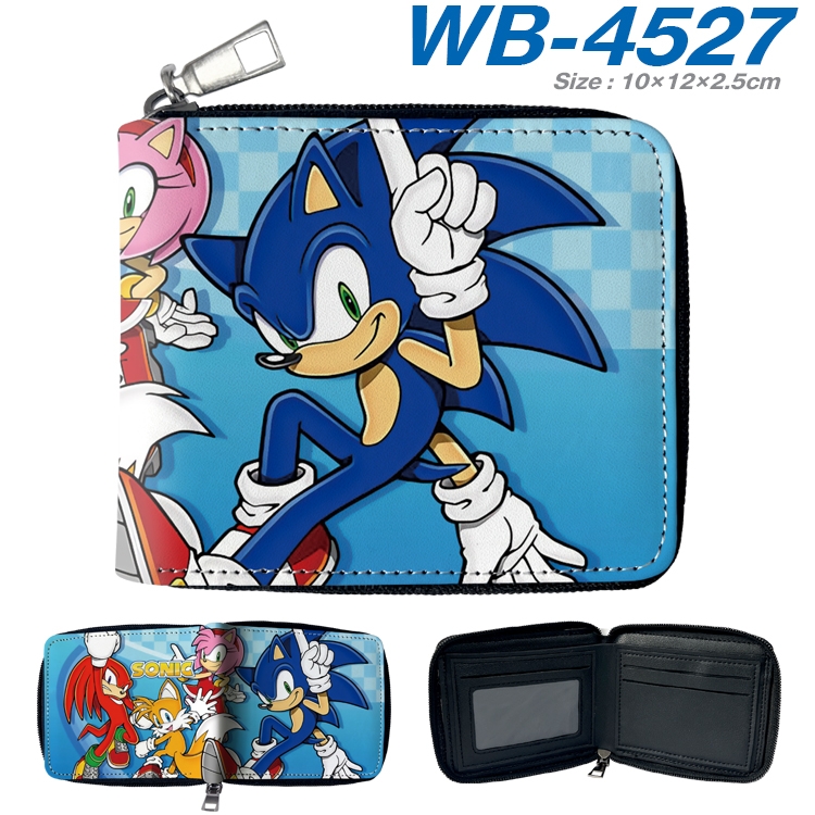Sonic The Hedgehog Anime Full Color Short All Inclusive Zipper Wallet 10x12x2.5cm WB-4527A