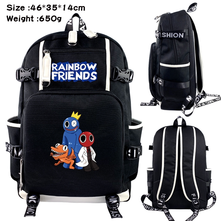 Rainbow friend Data USB backpack Cartoon printed student backpack 46X35X14CM 650G