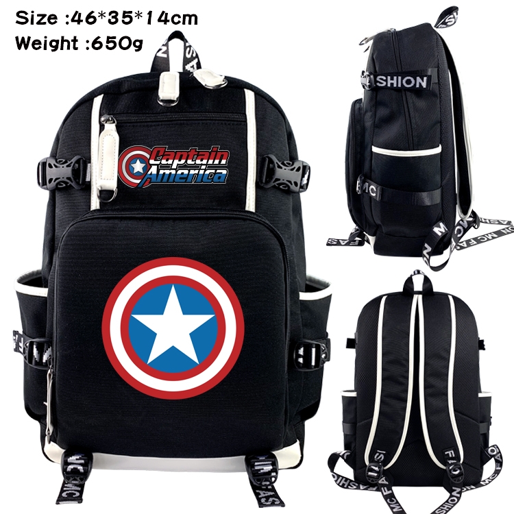 Superhero Movie Data USB backpack Cartoon printed student backpack 46X35X14CM 650G