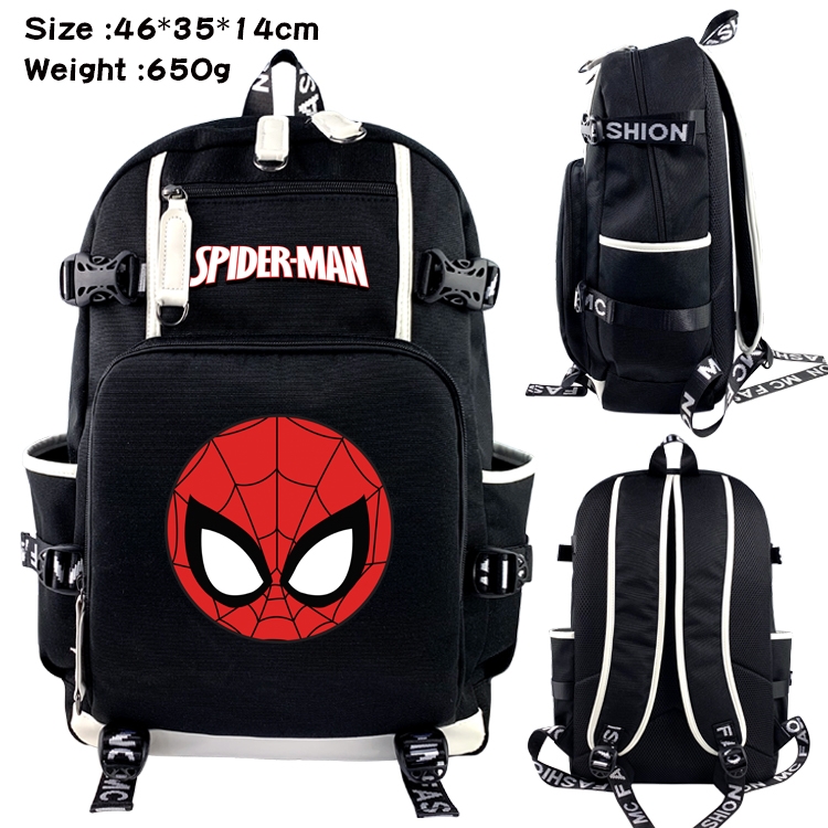 Superhero Movie Data USB backpack Cartoon printed student backpack 46X35X14CM 650G