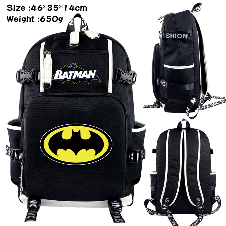 Superhero Movie Data USB backpack Cartoon printed student backpack 46X35X14CM 650G