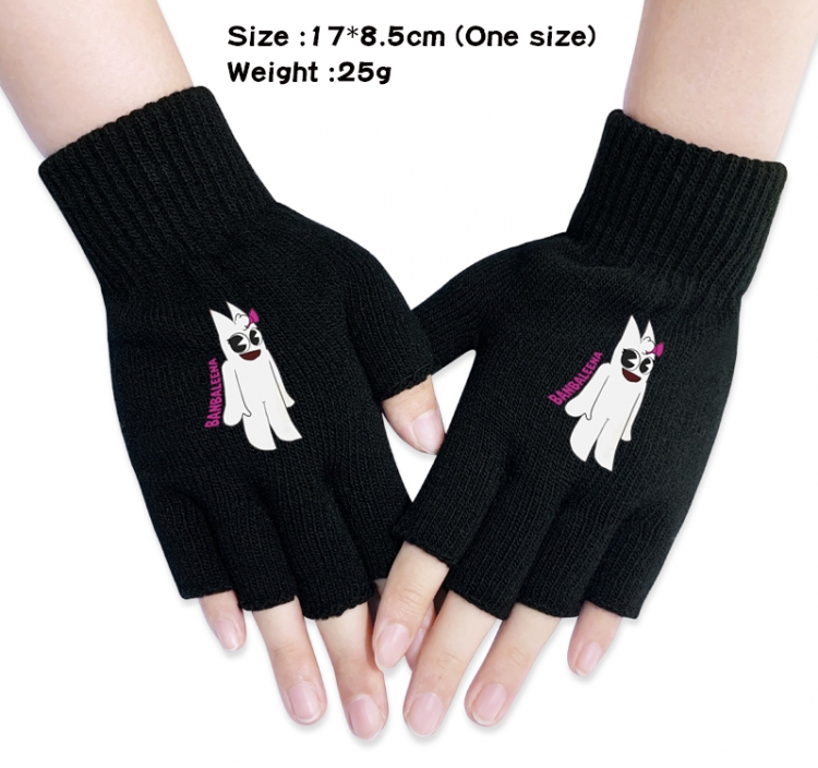 Garten of Banban Anime knitted half finger gloves 17x8.5cm