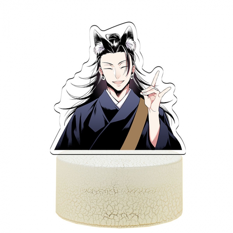 Jujutsu Kaisen Acrylic night light 16 kinds of color changing USB interface box 14X7X4CM white base