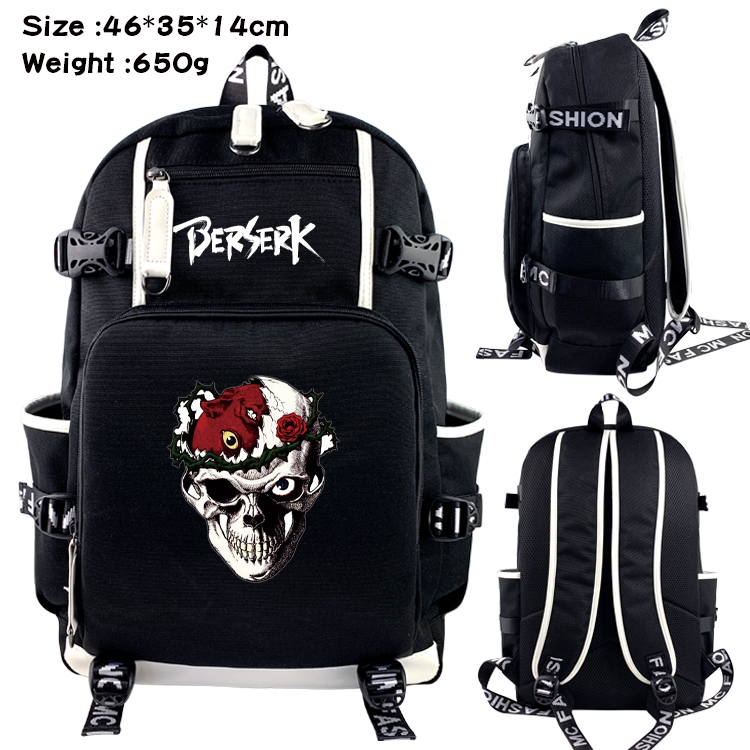 Berserk Above and below data USB backpack cartoon printed student backpack 46X35X14CM 650G