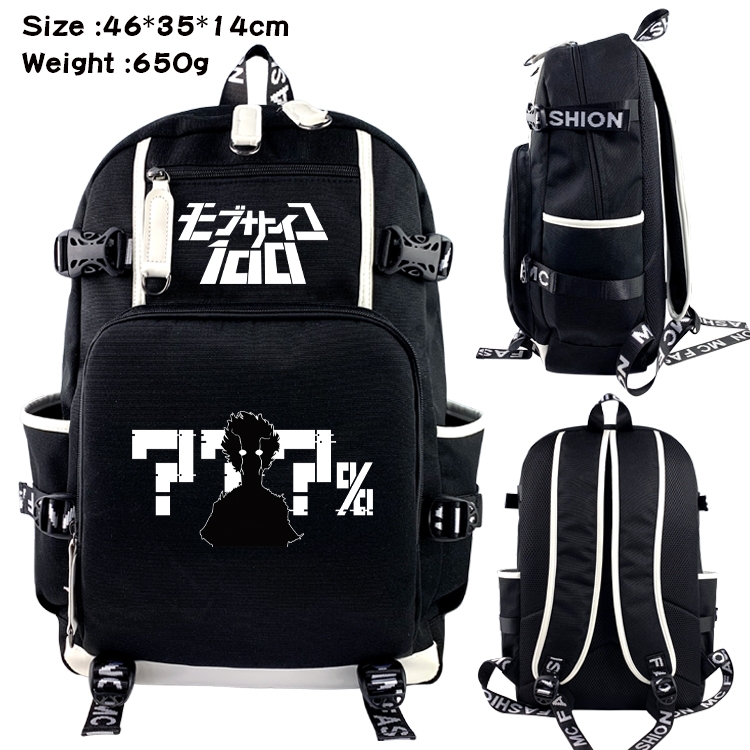 Mob Psycho 100 Above and below data USB backpack cartoon printed student backpack 46X35X14CM 650G
