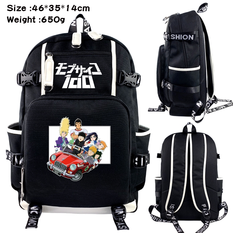 Mob Psycho 100 Above and below data USB backpack cartoon printed student backpack 46X35X14CM 650G