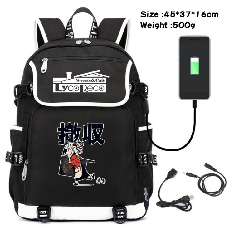 Lycoris Recoil Cartoon data backpack small flap canvas backpack 45X37X16CM