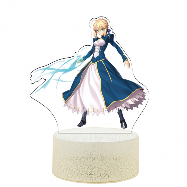 Fate stay night Acrylic Night Light 16 Color-changing USB Interface Box Set 19X7X4CM white base