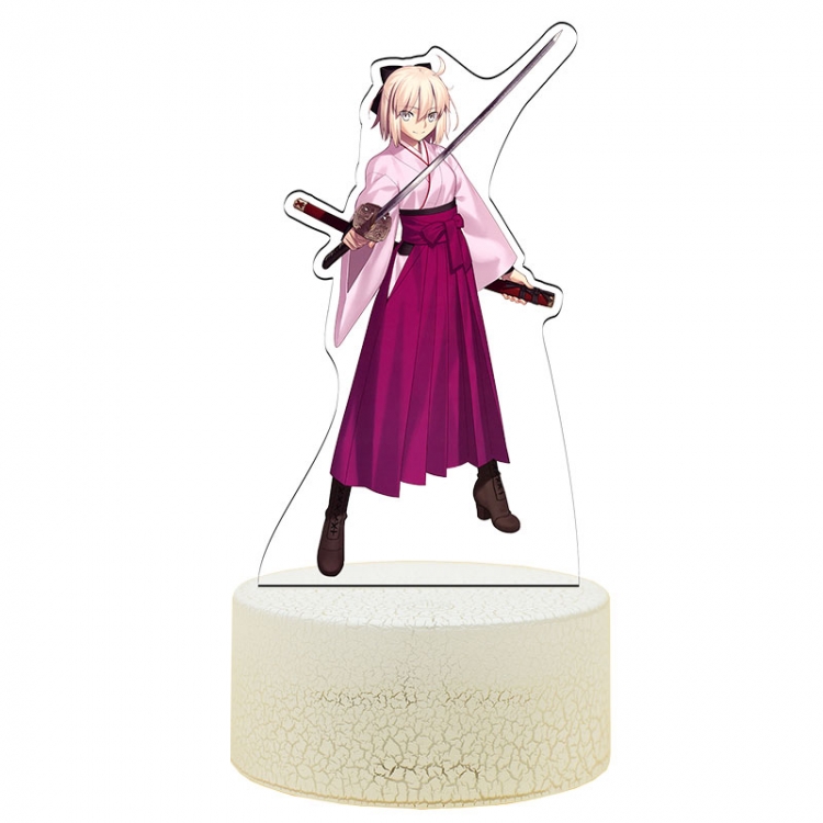 Fate stay night Acrylic Night Light 16 Color-changing USB Interface Box Set 19X7X4CM white base