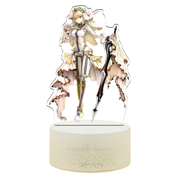 Fate stay night Acrylic Night Light 16 Color-changing USB Interface Box Set 19X7X4CM white base