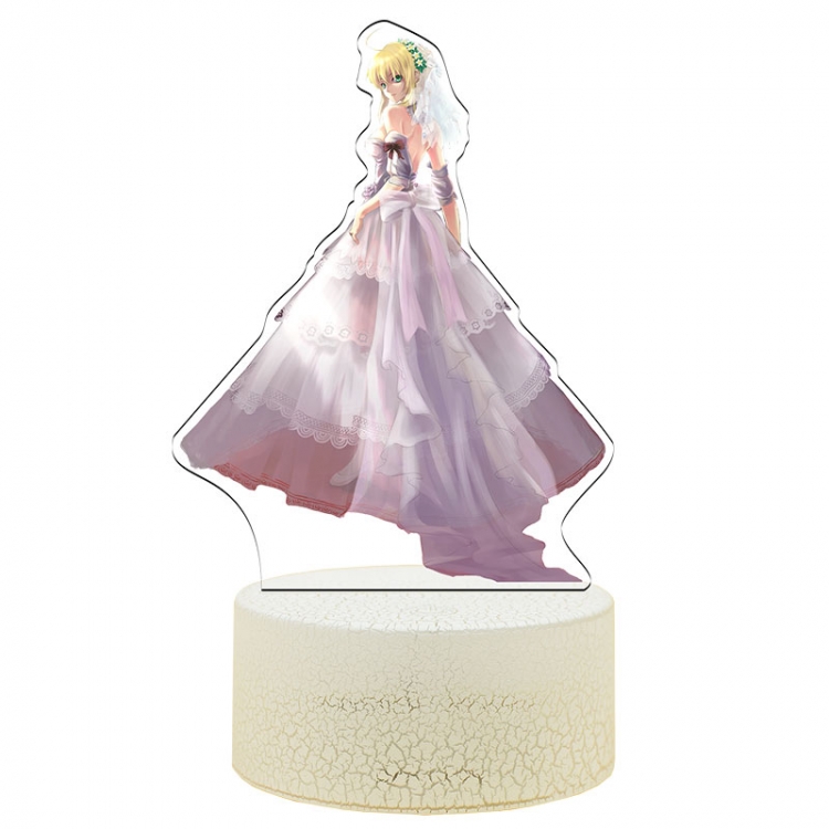 Fate stay night Acrylic Night Light 16 Color-changing USB Interface Box Set 19X7X4CM white base