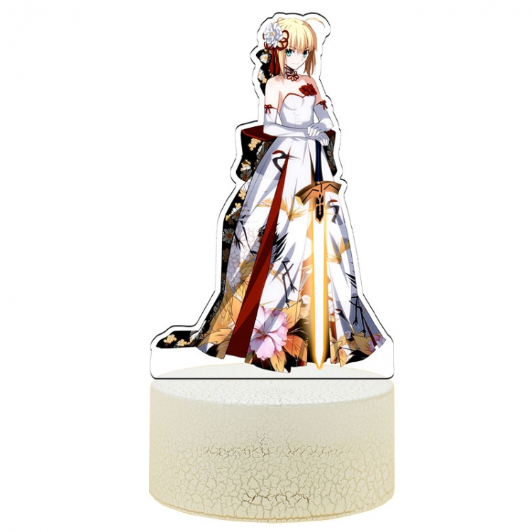 Fate stay night Acrylic Night Light 16 Color-changing USB Interface Box Set 19X7X4CM white base