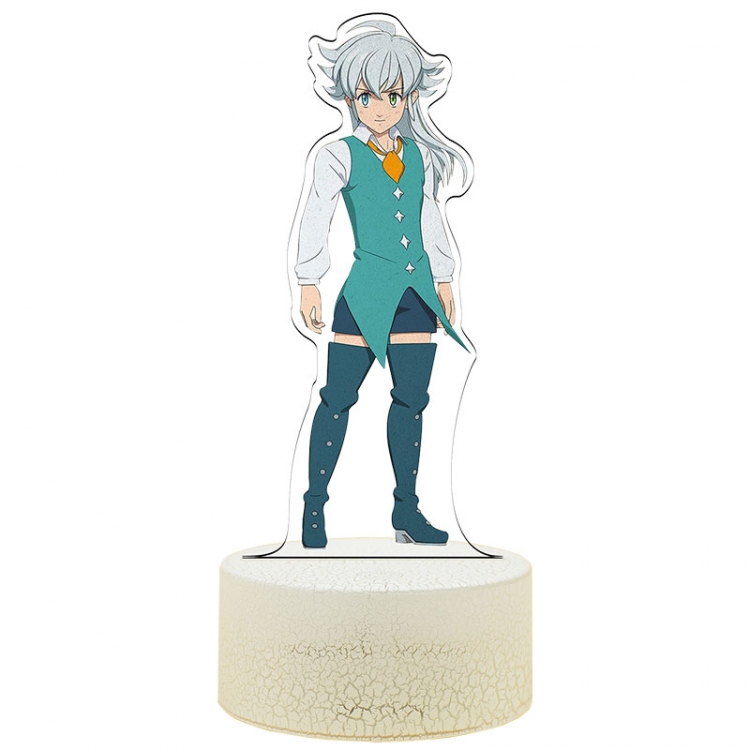 The Seven Deadly Sins Acrylic Night Light 16 Color-changing USB Interface Box Set 19X7X4CM white base