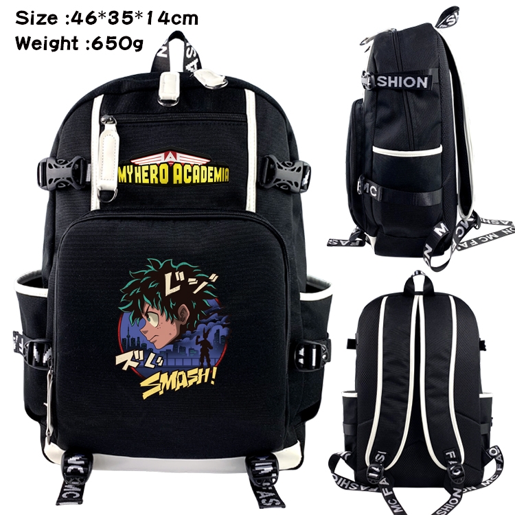 My Hero Academia Data USB backpack Cartoon printed student backpack 46X35X14CM 650G