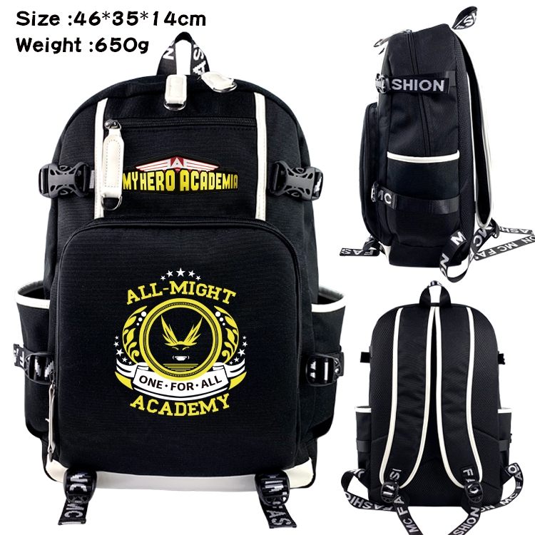 My Hero Academia Data USB backpack Cartoon printed student backpack 46X35X14CM 650G