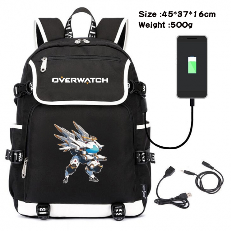 Overwatch Animation data backpack small flap canvas backpack 45X37X16CM