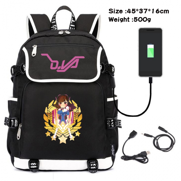 Overwatch Animation data backpack small flap canvas backpack 45X37X16CM