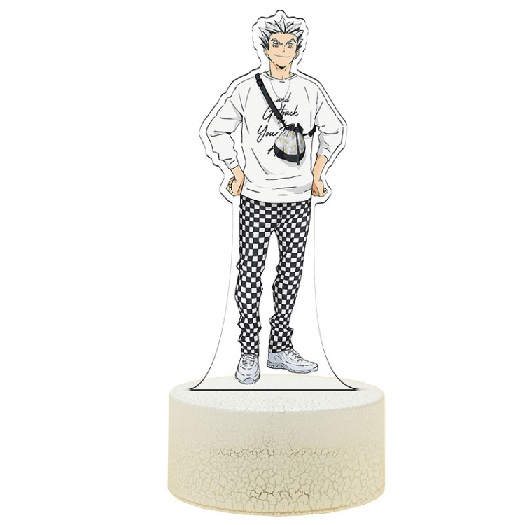 Haikyuu!! Acrylic Night Light 16 Color-changing USB Interface Box Set 19X7X4CM white base