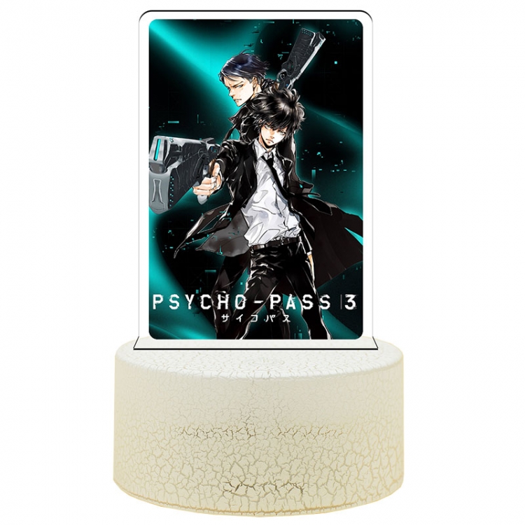 PSYCHO-PASS Acrylic night light 16 kinds of color changing USB interface box 14X7X4CM white base