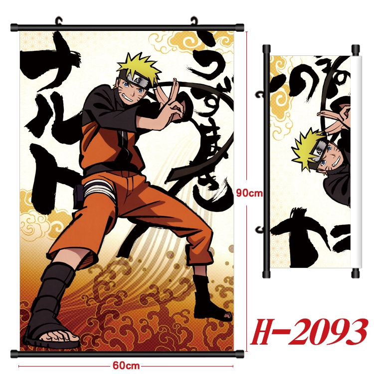 Naruto Anime Black Plastic Rod Canvas Painting Wall Scroll 60X90CM  H-2093A