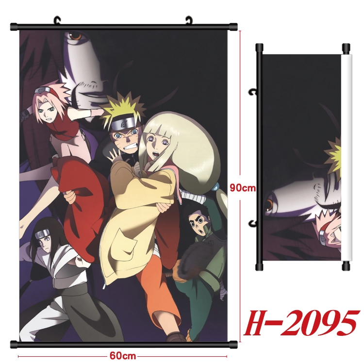 Naruto Anime Black Plastic Rod Canvas Painting Wall Scroll 60X90CM  H-2095A
