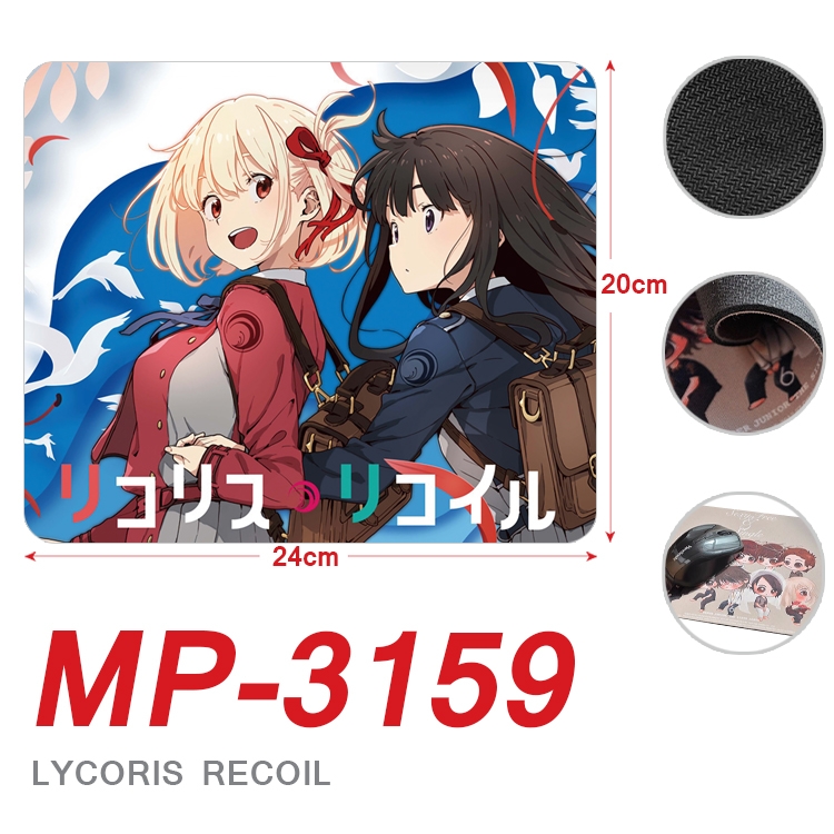 Lycoris Recoil Anime Full Color Printing Mouse Pad Unlocked 20X24cm price for 5 pcs  MP-3159