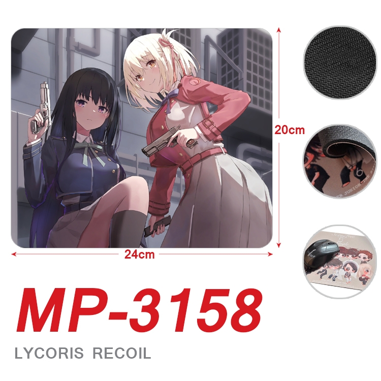 Lycoris Recoil Anime Full Color Printing Mouse Pad Unlocked 20X24cm price for 5 pcs  MP-3158