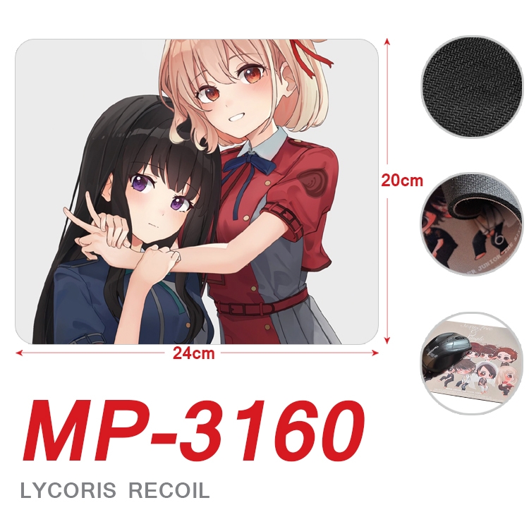 Lycoris Recoil Anime Full Color Printing Mouse Pad Unlocked 20X24cm price for 5 pcs MP-3160