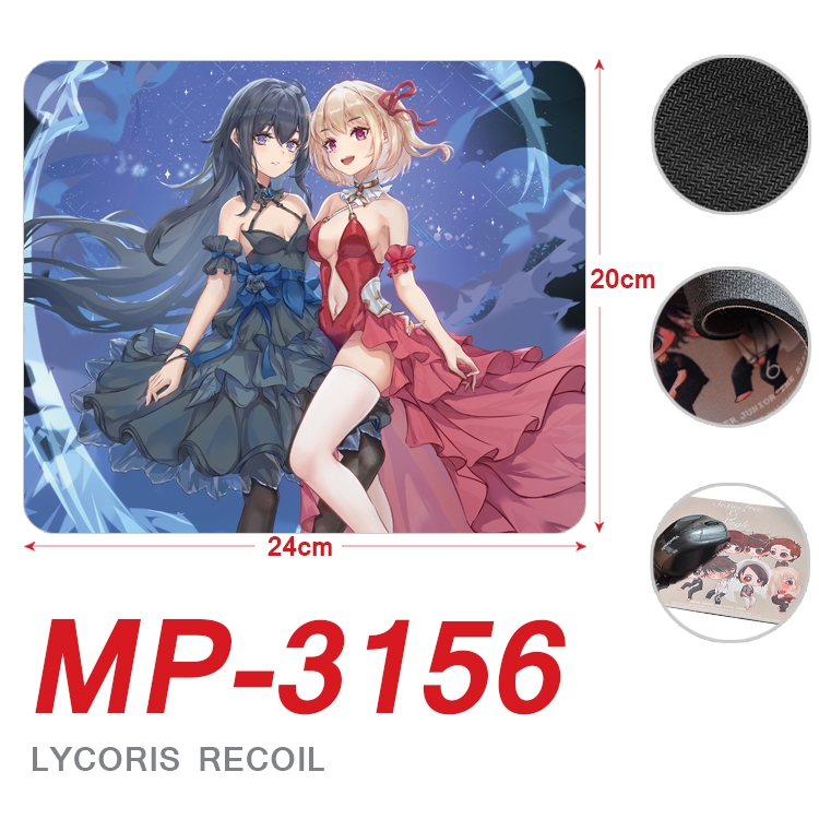 Lycoris Recoil Anime Full Color Printing Mouse Pad Unlocked 20X24cm price for 5 pcs MP-3156