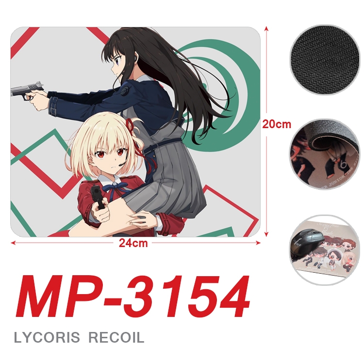 Lycoris Recoil Anime Full Color Printing Mouse Pad Unlocked 20X24cm price for 5 pcs MP-3154