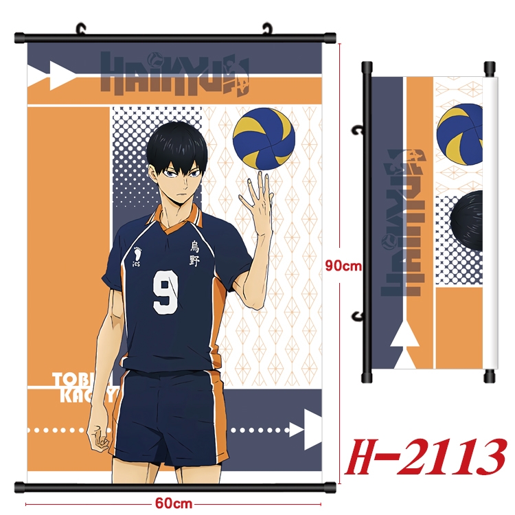 Haikyuu!! Anime Black Plastic Rod Canvas Painting Wall Scroll 60X90CM H-2113A