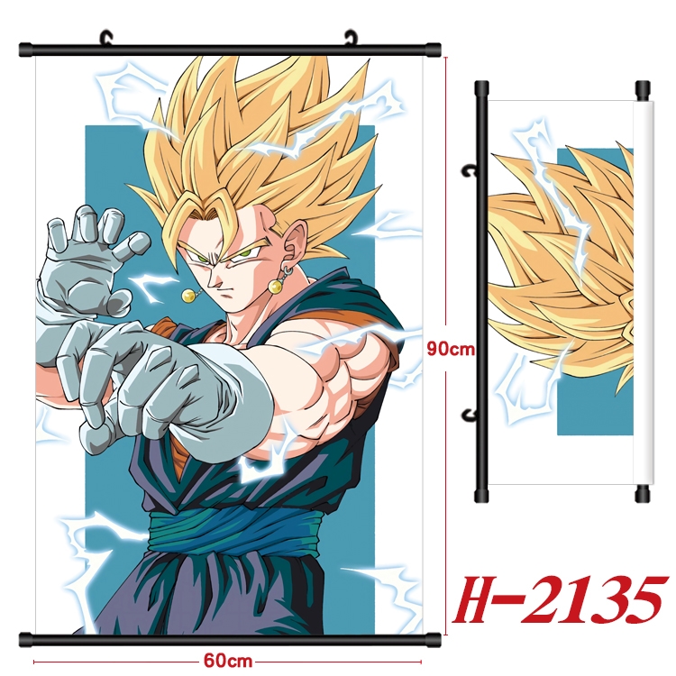 DRAGON BALL Anime Black Plastic Rod Canvas Painting Wall Scroll 60X90CM H-2135A