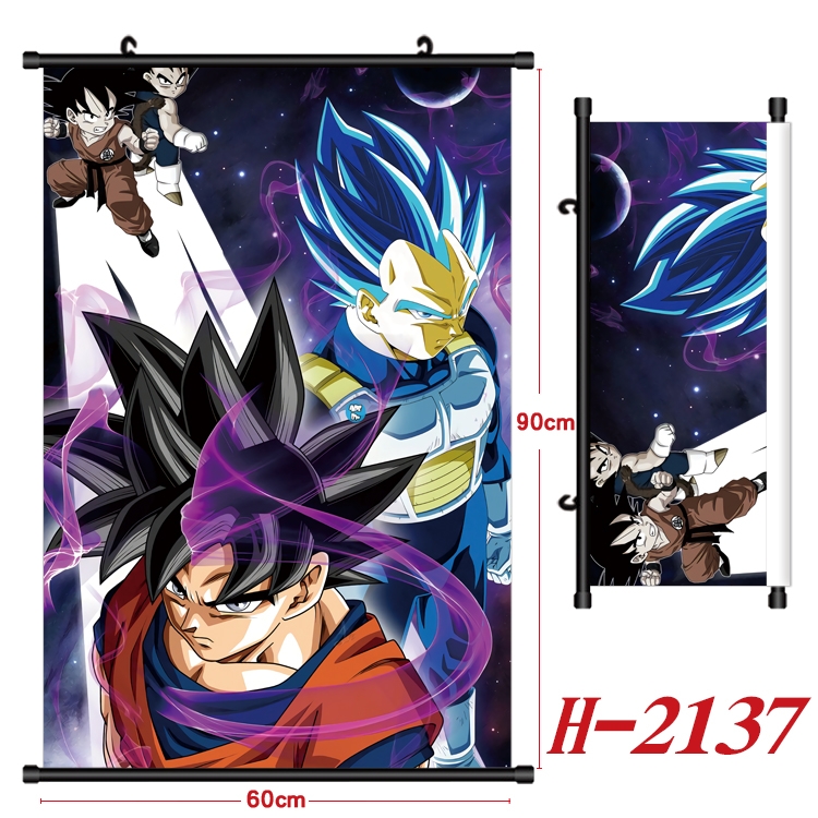 DRAGON BALL Anime Black Plastic Rod Canvas Painting Wall Scroll 60X90CM  H-2137A