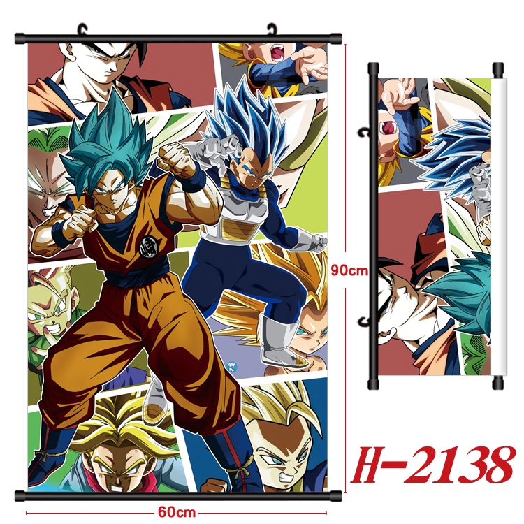 DRAGON BALL Anime Black Plastic Rod Canvas Painting Wall Scroll 60X90CM  H-2138A