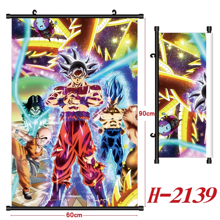 DRAGON BALL Anime Black Plastic Rod Canvas Painting Wall Scroll 60X90CM H-2139A